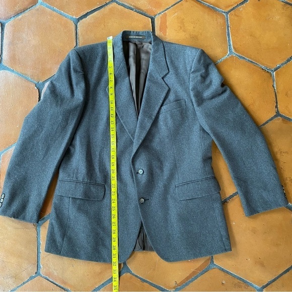 Alexandre of England Brown 100% Wool 2 Button Blazer Jacket - Size 46 - Picture 7 of 10